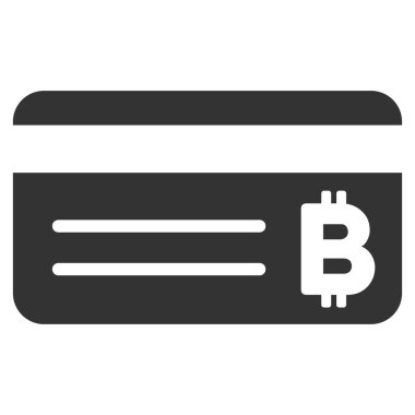 Kart düz vektör simge bankacılık Bitcoin