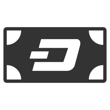 Dash banknot düz vektör simgesi
