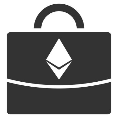 Ethereum iş büyük düz vektör simgesi
