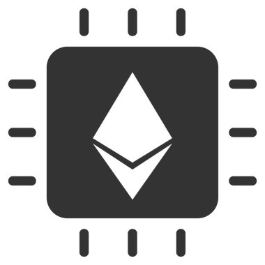 Ethereum Crystal çip düz vektör simgesi