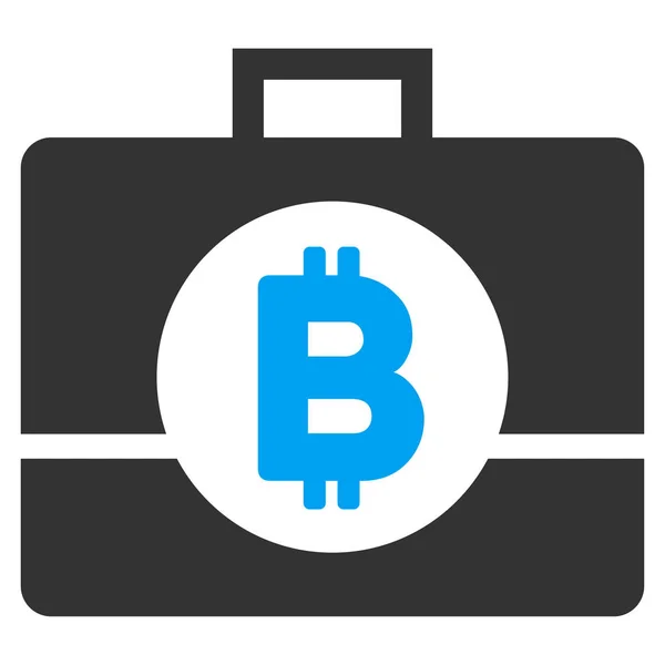 Bitcoin Business Case Flat Vector Icon — Stock Vector