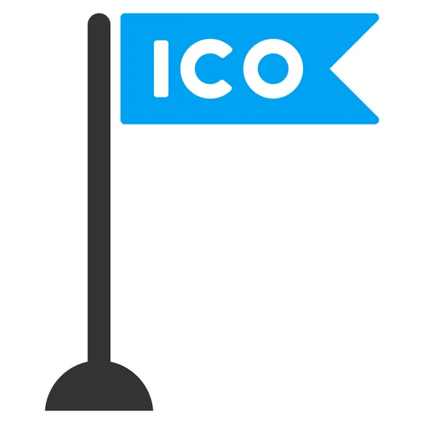 Το εικονίδιο ICO σημαία σήμανσης επίπεδη διάνυσμα — Διανυσματικό Αρχείο