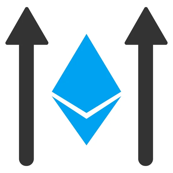 Ethereum-Crystal küld nyilak lapos Vector Icon — Stock Vector