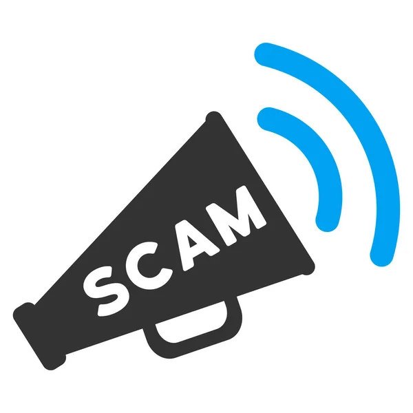 Scam Alert Megaphone Flat Vector Icon — Stock Vector