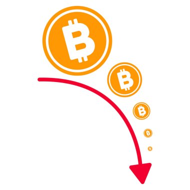 Bitcoin deflasyon Trend düz simgesi