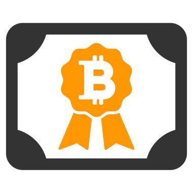 Bitcoin Diploma düz simgesi
