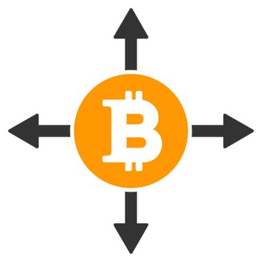 Bitcoin yön düz simgesi