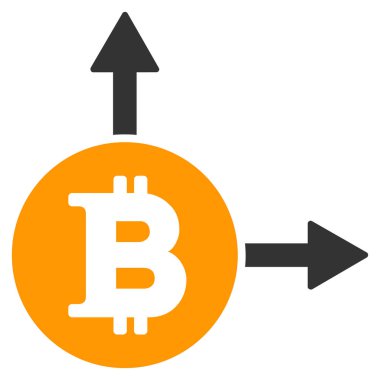 Bitcoin çatal düz simgesi