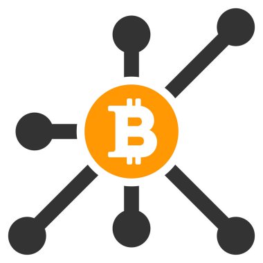 Bitcoin düğüm düz simgesi