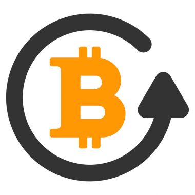 Bitcoin geri ödeme düz simgesi
