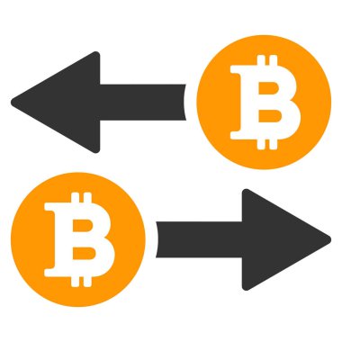 Bitcoin hareket oklar düz simgesi