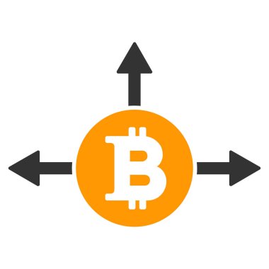 Bitcoin değişken yön düz simgesi