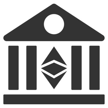Klasik Ethereum banka düz simgesi