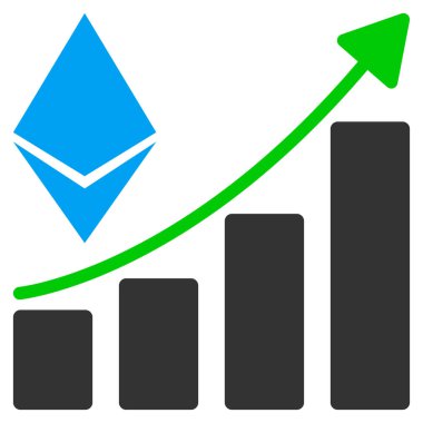 Ethereum büyüme trendi düz simgesi