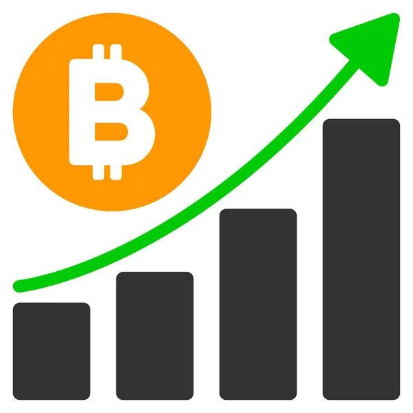 Bitcoin Growing Trend Flat Icon — Stock Vector