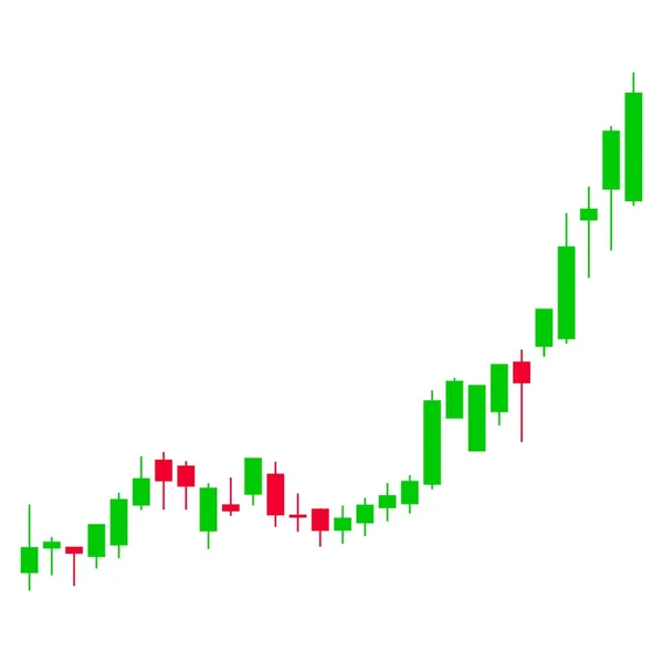 Świecznik wykresu wzrostu przyspieszenia płaskie ikona — Wektor stockowy