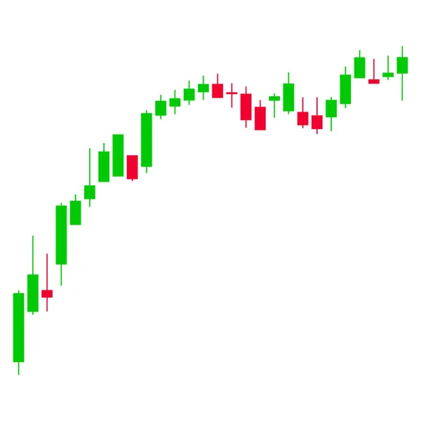 Ljusstake diagram tillväxt avmattning Flat ikonen — Stock vektor