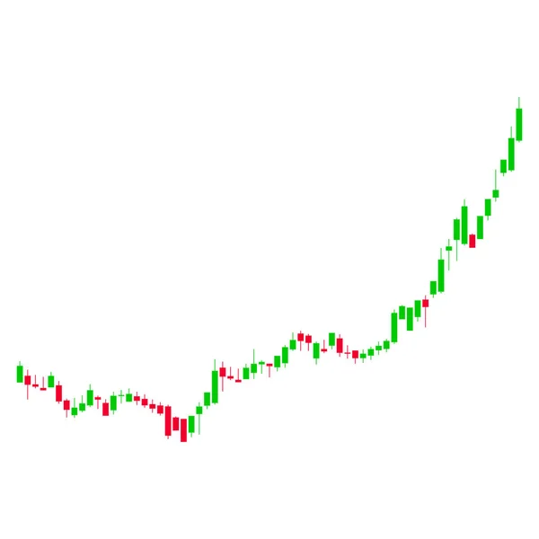 Accelerazione della crescita del grafico del candeliere Icona piatta — Vettoriale Stock