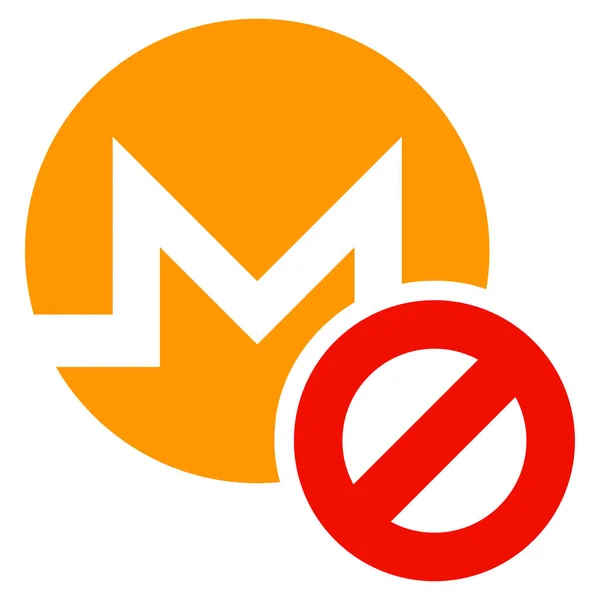 禁止 Monero 平面图标 — 图库矢量图片