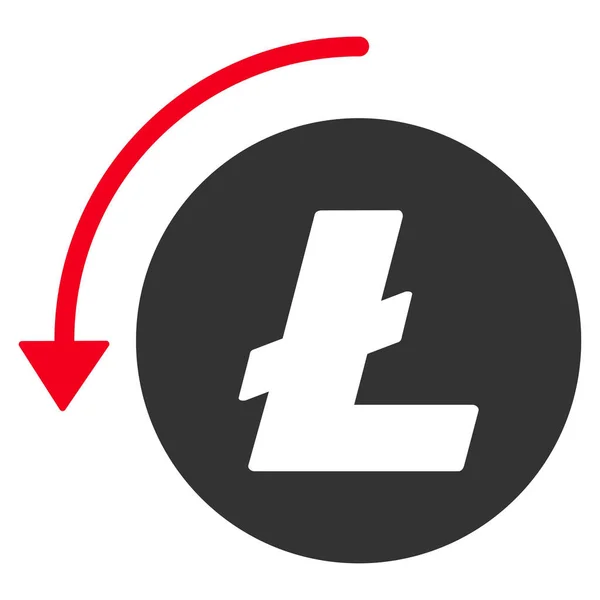 Rückerstattung Litecoin flache Symbol — Stockvektor