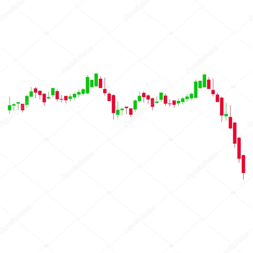 Candlestick Graph Falling Acceleration Flat Icon