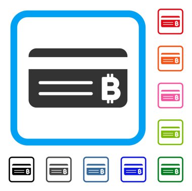 Bitcoin kartı bankacılık simgesi çerçeveli