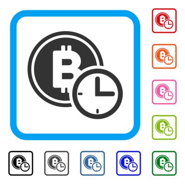 Bitcoin kredi saat simgesi çerçeveli