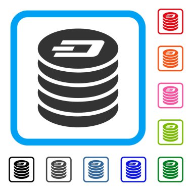 Dash sikke yığını simgesi çerçeveli