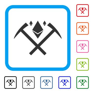 Ethereum kristal incelemesi çekiç simgesi çerçeveli