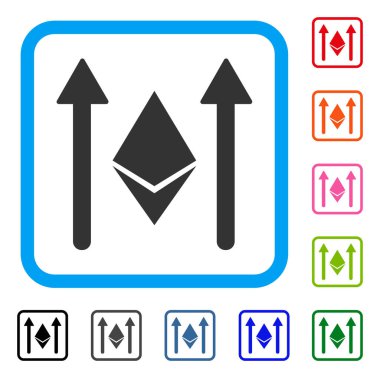Ethereum Crystal gönder okları simge çerçeveli