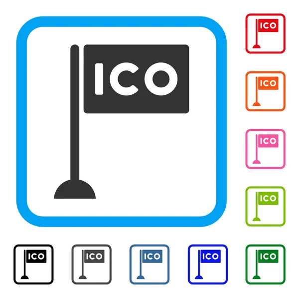 Icône encadrée par drapeau rectangle Ico — Image vectorielle