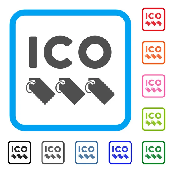 ICO tokeny zarámovaný ikona — Stockový vektor