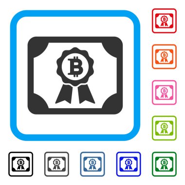 Bitcoin sertifika simge çerçeveli