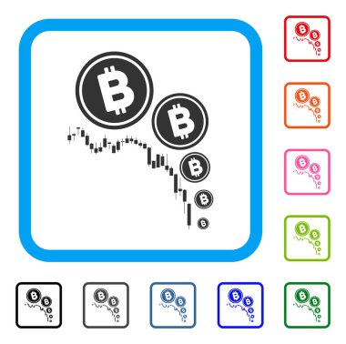 Bitcoin deflasyon grafik simge çerçeveli