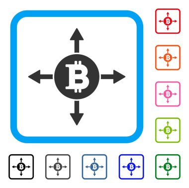 Bitcoin yön simgesi çerçeveli