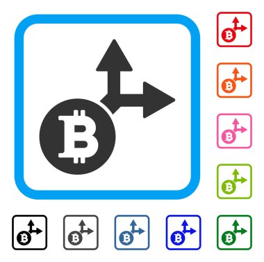 Bitcoin çatal simgesi çerçeveli