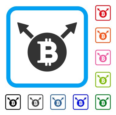 Bitcoin çatal simgesi çerçeveli