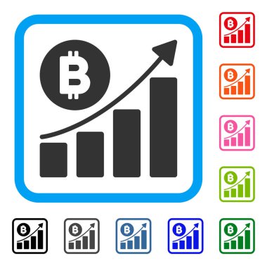 Trend büyüyen Bitcoin simgesi çerçeveli
