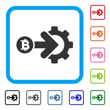 Bitcoin entegrasyon dişli simgesini çerçeveli