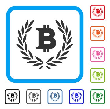 Bitcoin defne çelengi simgesi çerçeveli