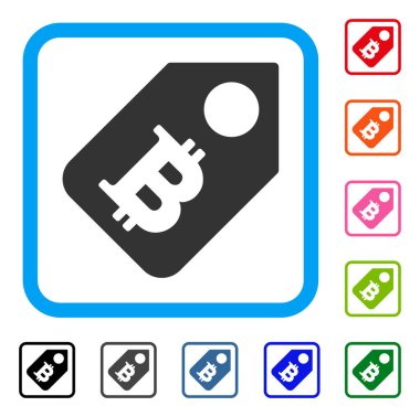 Bitcoin fiyat etiketi simgesi çerçeveli