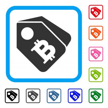 Bitcoin fiyat etiketleri simgesi çerçeveli