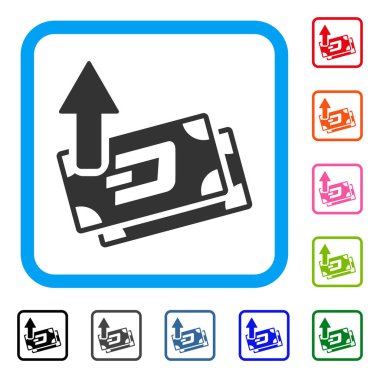 Dash banknotlar Fişleri Paraya Çevirme simgesi çerçeveli