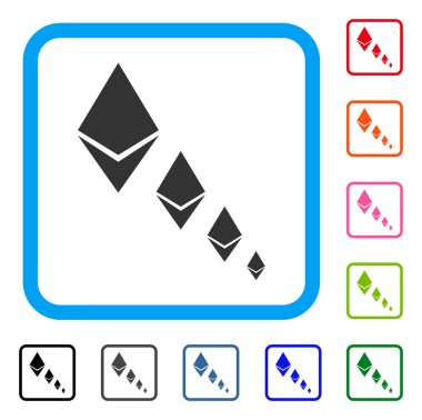 Ethereum kristal Defaltion simgesi çerçeveli