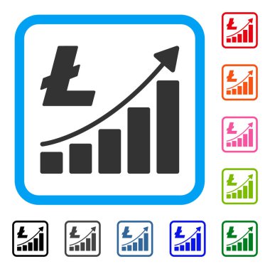 Litecoin büyüme eğilimine simgesi çerçeveli