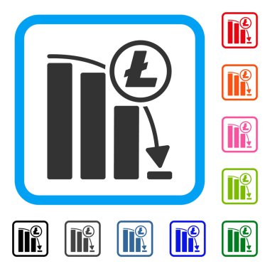 Litecoin panik düşen grafik simge çerçeveli