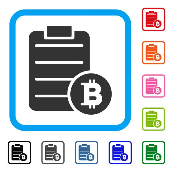 Bitcoin Cennik oprawione ikona — Wektor stockowy