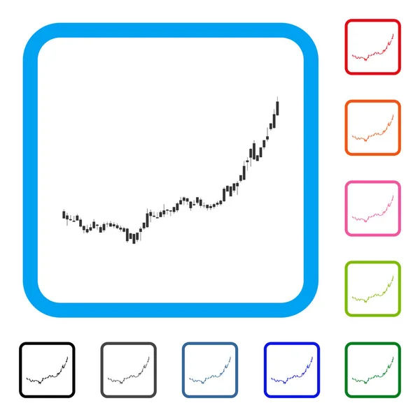Свечной график ускорения роста обрамлен иконой — стоковый вектор