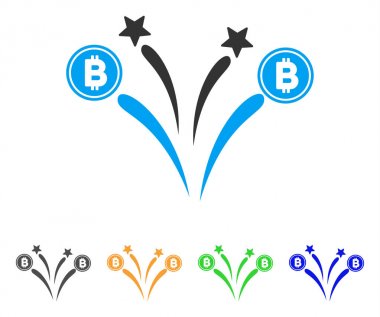 Bitcoin Fireworks vektör simgesi