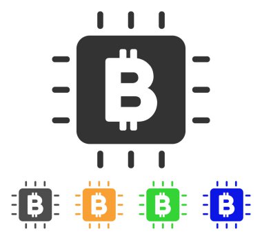 Bitcoin işlemci çip vektör simgesi